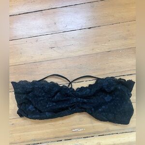 Free People Intimately strapless black lace bra